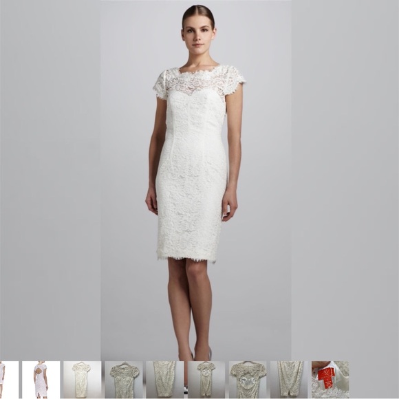 Monique Lhuillier Dresses & Skirts - Monique Lhuillier Ivory Lace Cocktail Dress